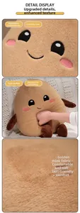 Détail d'un doudou patate en velours de vison doux avec broderie électrique délicate