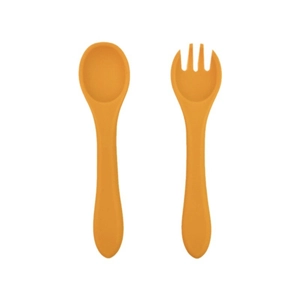 Baby Spoon And Fork Food Grade Silicone Soft Heat Resistant BPA Free Self Feeding Training Utensils For Infants Toddlers