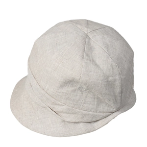 Chapeau de soleil minimaliste en lin pour femme avec large bord de couleur gris clair
