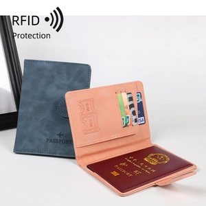 Slim RFID blocking passport wallet with multi-functional card slots and SIM holders