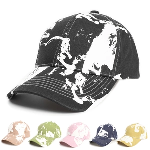 Casquette De Baseball Unisexe En Coton Imprimé Tie Dye Éclaboussures De Peinture Boucle Métallique Réglable Streetwear