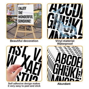 Waterproof vinyl letter stickers for mailboxes with self-adhesive black bold font detail