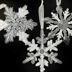Christmas Snowflake Hanging Ornaments Acrylic Glitter Transparent Ice Crystal Holiday Tree Decoration Festive Party Layout