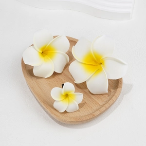 Plumeria Flower Hair Clips Hawaiian Frangipani Foam Floral Duckbill Summer Beach Tropical Vacation Sweet Accessory Women
