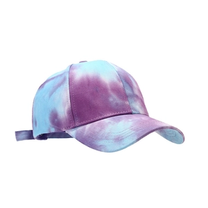 Casquette de baseball tie-dye unisexe avec dégradé violet et bleu pour protection solaire
