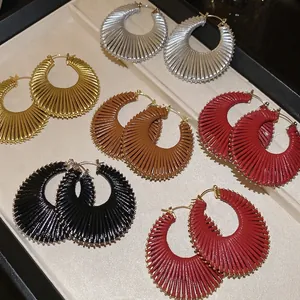 Boucles D Oreilles Créoles Rondes Alliage Corde Tissée Géométrique Texturé Style Bohème Vintage Pour Femmes