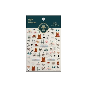 Stickers à ongles M-1178 chiens de dessin animé avec paillettes argentées et fini mat