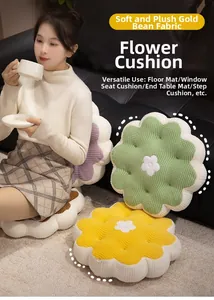 Detail of soft flower plush cushions showing the textured anti-slip fabric on the floor