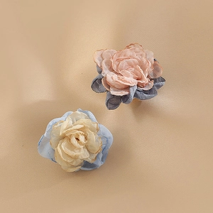 Fabric Flower Stud Earrings With 925 Sterling Silver Earring Post Sweet Handmade 3D Floral Fashion Accessory For Women