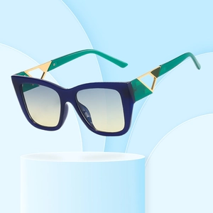Oversized Square Sunglasses PC Frame UV400 Protection Geometric Triangle Metal Decor Retro Luxury Fashion Eyewear Unisex