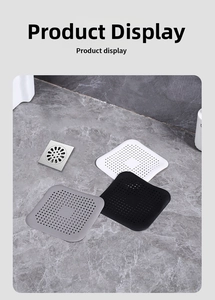 Copri scarico quadrati in silicone nero, bianco e grigio con fori di drenaggio