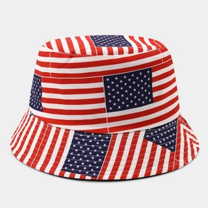 Cappello a secchiello reversibile con bandiera USA per protezione solare all'aperto