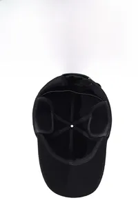 Winter baseball cap detail with plush fleece lining and ear flaps for wind protection