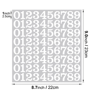 Détails des autocollants numérotés en vinyle de 1 pouce avec dimensions précises