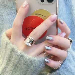 Minimalist 925 sterling silver liquid metal ring with wide organic lava texture design
