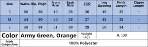 Size chart for knit beach set showing waist and hip measurements in centimeters