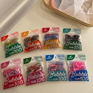 Set of 8 bags high elasticity colorful hair bands 25mm PU hair ties for ponytail