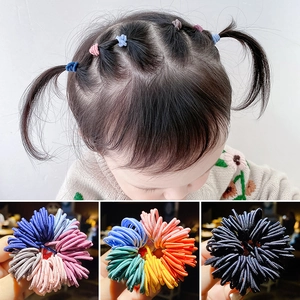 Colorful elastic small hair bands for girls in various assorted color sets and black