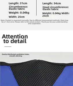 Detail of blue cycling neck gaiter with breathable black mesh and elastic fabric