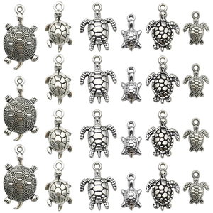 Antique Silver Alloy Sea Turtle Pendants DIY Jewelry Making Charms For Bracelet Necklace Retro Ocean Animal Craft Accessories