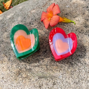 Acetate Heart Hair Claw Clips Sweet Colorful Summer Strong Hold Hair Accessories For Women Girls