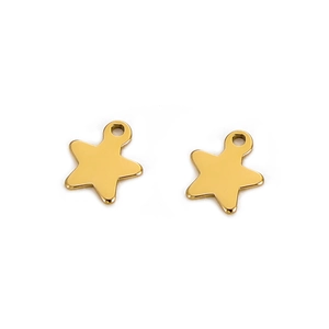 Pendentifs étoiles dorés en acier titane pour création de bijoux DIY et colliers