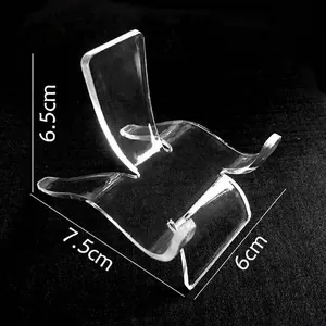 Large clear acrylic display stand for bracelets and bangles showing dimensions 6.5cm height