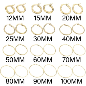 Orecchini A Cerchio In Acciaio Inossidabile Placcati Oro 18 Carati Tondi Cavi Gioielli Di Moda Minimalisti Per Donne
