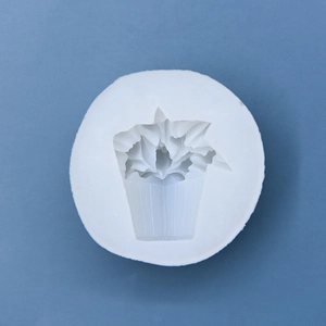 White silicone flower pot mold for DIY cake baking, candles, and handmade resin art