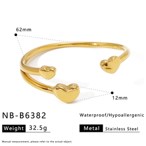 Detailed size specifications of 18K gold plated stainless steel knot bangle for women