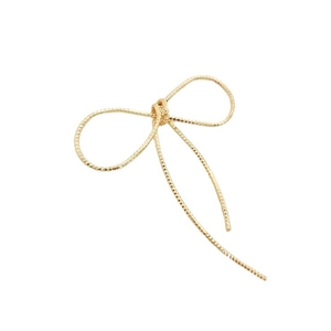 Ciondolo a fiocco in oro 14K fatto a mano con delicata trama metallica per gioielli
