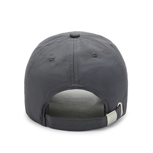 Quick-dry mesh baseball cap for men in dark grey showing the back adjustable strap detail