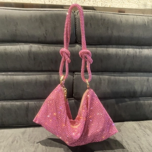 Sparkling Rhinestone Knot Evening Handbag Formal Party Hobo Shoulder Underarm Bag For Women Elegant Gift