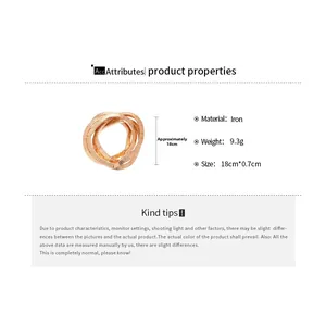 Detailed specs of the gold multi-layer wrap bracelet made of iron, size 18cm by 0.7cm