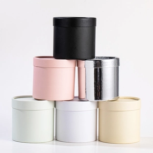 Mini round cylindrical flower gift boxes in six colors for DIY floral arrangements