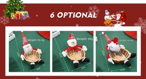Paniers à bonbons de Noël avec dimensions et poids pour Père Noël, Bonhomme de neige et Cerf