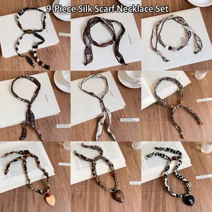 Collana In Tessuto Con Perline In Legno E Pendente A Cuore In Rame Stile Boho Retro Catena Clavicola Per Donna