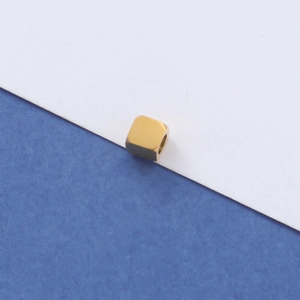 Gepolijste gouden vierkante kubus tussenkraal voor DIY ketting en armband sieraden