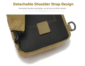 Tactical chest bag detail showing breathable mesh back and detachable shoulder strap hooks