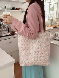 Sac fourre-tout matelassé en toile à motifs floraux roses pour étudiants et voyage