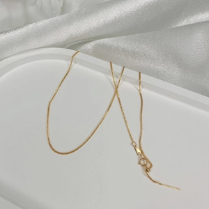S925 sterling silver gold plated snake chain necklace with adjustable lobster clasp