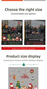 Detailed comparison of Christmas window stickers with Santa, reindeer and tree motifs