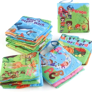 Educational soft baby cloth books with animal and ocean themes for early sensory learning