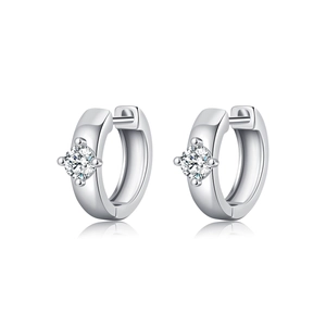 Minimalistische S925 Sterling Silber U-Creolen mit funkelnden D-Farbe Moissanit Steinen