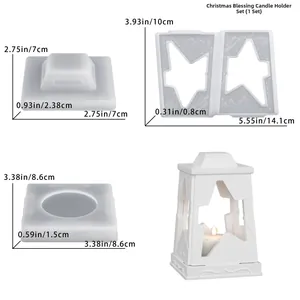 Detailed dimensions of Christmas lantern silicone molds for DIY resin and plaster casting