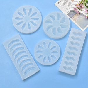 5-piece set of translucent blue silicone molds for DIY soaps and scented candles