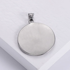 Nordic Viking zodiac sun rune pendant in brushed stainless steel with metal ring