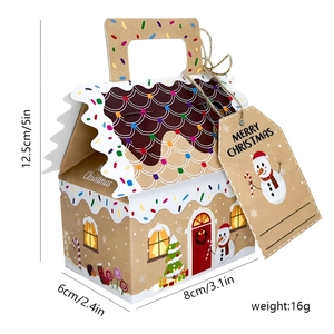 European gingerbread house Christmas gift box made of brown kraft paper for sweets