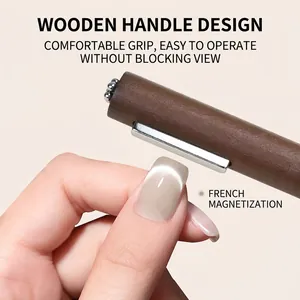 3-in-1 nail art cat eye magnet with wooden handle for French manicure effects