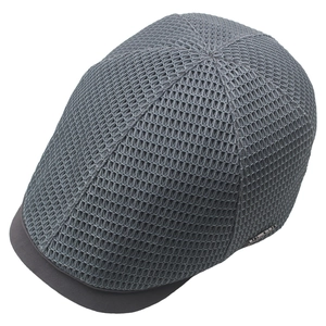 Lightweight dark grey mesh beret cap with breathable honeycomb fabric for summer sun protection